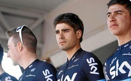 El alavés, Mikel Landa, durante la presentación del equipo Sky. El alavés, Mikel Landa, durante la presentación del equipo Sky.