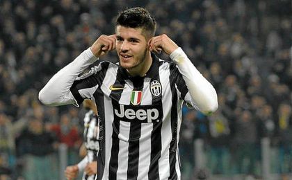 Álvaro Morata celebrando un gol con la Juventus. Álvaro Morata celebrando un gol con la Juventus.