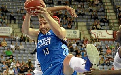 David doblas, durante un partido con el Gipuzkoa basket. David doblas, durante un partido con el Gipuzkoa basket.