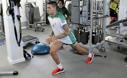 Sanabria, en las instalaciones del gimnasio. Sanabria, en las instalaciones del gimnasio.