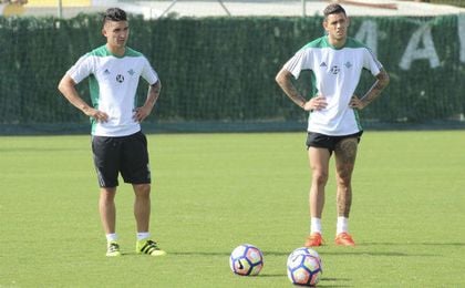 Felipe Gutiérrez y Tonny Sanabria ejercitándose esta mañana. Felipe Gutiérrez y Tonny Sanabria ejercitándose esta mañana.