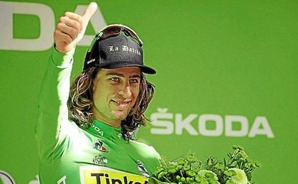 Peter Sagan en el podio Peter Sagan en el podio