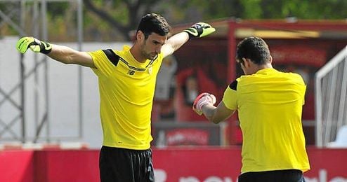 Rico y Soria, en un entrenamiento. Rico y Soria, en un entrenamiento.