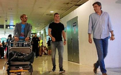 Gameiro, a su llegada a Madrid. Gameiro, a su llegada a Madrid.