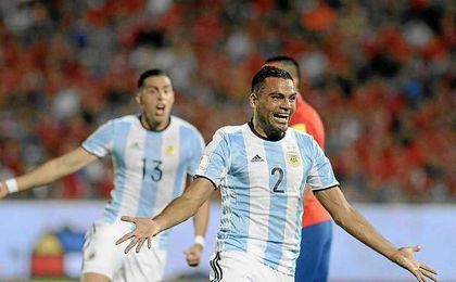 Gabriel Mercado celebrando un tanto con la ´albiceleste´. Gabriel Mercado celebrando un tanto con la ´albiceleste´.
