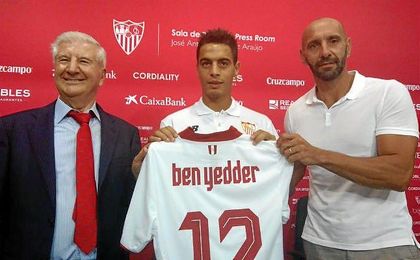 Ben Yedder, en su presentación. Ben Yedder, en su presentación.
