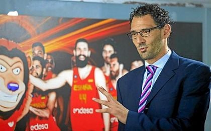 Garbajosa, en declaraciones a los medios. Garbajosa, en declaraciones a los medios.