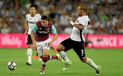 Calleri jugó su primer partido como titular con el West Ham. Calleri jugó su primer partido como titular con el West Ham.