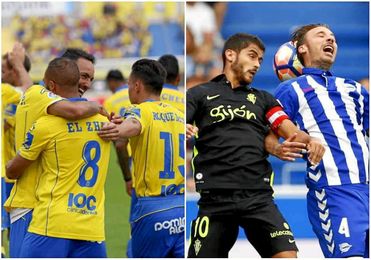 Las Palmas golea al Granada y Alavés y Sporting empatan sin goles. Las Palmas golea al Granada y Alavés y Sporting empatan sin goles.