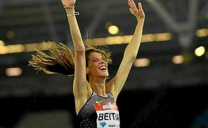 Ruth Beitia, durante la Diamond League. Ruth Beitia, durante la Diamond League.