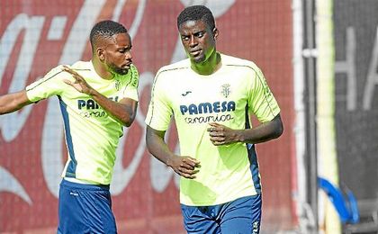 N´Diaye, en un entrenamiento con el Villarreal. N´Diaye, en un entrenamiento con el Villarreal.