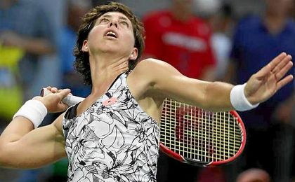 Carla Súarez saca durante el US Open. Carla Súarez saca durante el US Open.