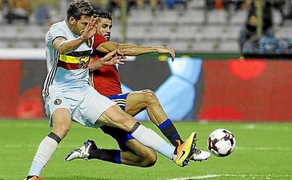 Diego Costa, en un lance del partido ante Bélgica. Diego Costa, en un lance del partido ante Bélgica.