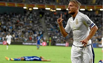 El exsevillista Ciro Immobile anotó el 1-3 de su selección frente a Israel. El exsevillista Ciro Immobile anotó el 1-3 de su selección frente a Israel.