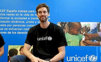 Pau Gasol durante un evento de Unicef. Pau Gasol durante un evento de Unicef.
