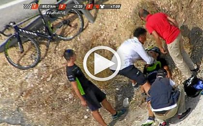 José Joaquín Rojas abandona la Vuelta tras sufrir una dura caída José Joaquín Rojas abandona la Vuelta tras sufrir una dura caída
