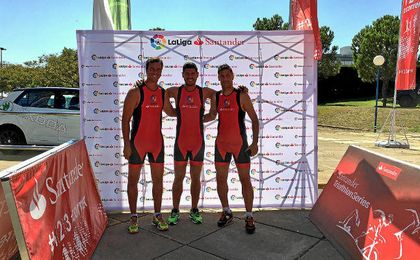 Pavón, Luque y Capdevila en el Triatlón. Pavón, Luque y Capdevila en el Triatlón.