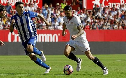 Vitolo fue uno de los mejores de los sevillistas ante los vitorianos. Vitolo fue uno de los mejores de los sevillistas ante los vitorianos.