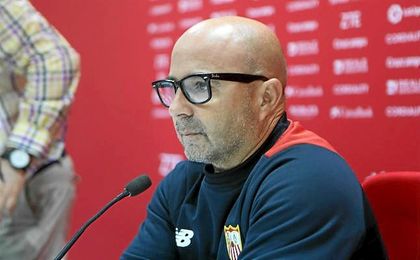 Jorge Sampaoli, durante la rueda de prensa de hoy. Jorge Sampaoli, durante la rueda de prensa de hoy.