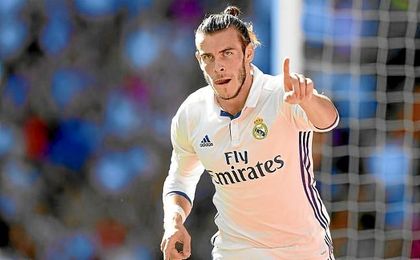 Bale celebra un gol con el Real Madrid. Bale celebra un gol con el Real Madrid.