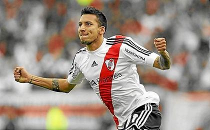 Vangioni, en su etapa en River, antes de recalar en el Milan. Vangioni, en su etapa en River, antes de recalar en el Milan.