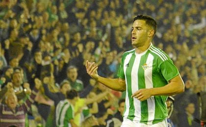 Bruno celebra el tanto que inauguró el marcador ante Las Palmas Bruno celebra el tanto que inauguró el marcador ante Las Palmas