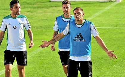 Joaquín Sánchez, durante un entrenamiento verdiblanco. Joaquín Sánchez, durante un entrenamiento verdiblanco.