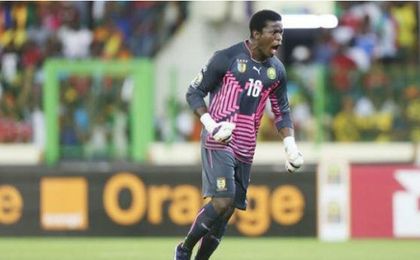 Fabrice Ondoa, en un partido con la selección camerunesa. Fabrice Ondoa, en un partido con la selección camerunesa.