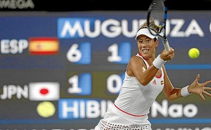 Garbiñe Muguruza confía en España. Garbiñe Muguruza confía en España.