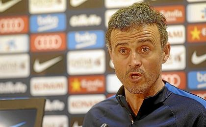 Luis Enrique, en una rueda de prensa. Luis Enrique, en una rueda de prensa.