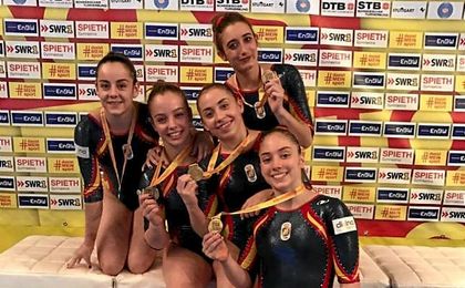 El equipo de artística femenina se cuelga el bronce en la DTB-Pokal de Stuttgart (Alemania) El equipo de artística femenina se cuelga el bronce en la DTB-Pokal de Stuttgart (Alemania)