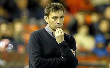 Garitano, en el banquillo del Leganés durante un partido. Garitano, en el banquillo del Leganés durante un partido.