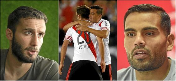 Mercado y Pezzella fueron compañeros en River Plate. Mercado y Pezzella fueron compañeros en River Plate.