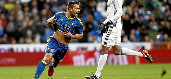 Jonny celebra un gol en el Santiago Bernabéu. Jonny celebra un gol en el Santiago Bernabéu.