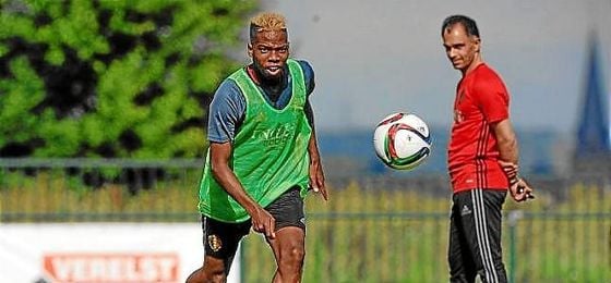 Musonda, en un entrenamiento con la sub 21 de Bélgica. Musonda, en un entrenamiento con la sub 21 de Bélgica.