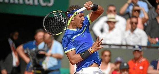 Rafa Nadal, durante su partido ante Basilashvili. Rafa Nadal, durante su partido ante Basilashvili.