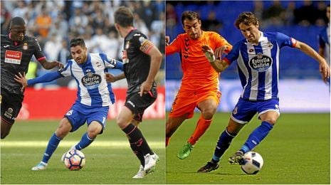 Carles Gil y Pedro Mosquera, con el Deportivo. Carles Gil y Pedro Mosquera, con el Deportivo.