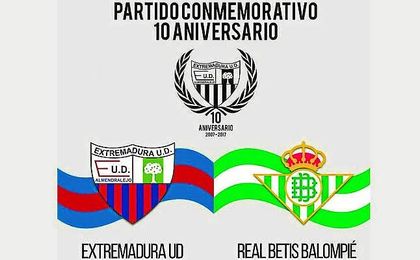 Cartel del partido amistoso entre el Extremadura y Real Betis Cartel del partido amistoso entre el Extremadura y Real Betis