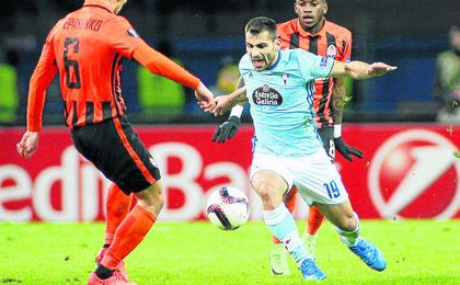 Jonny Castro, durante un partido de Europa League entre el Celta y el Shakhtar. Jonny Castro, durante un partido de Europa League entre el Celta y el Shakhtar.