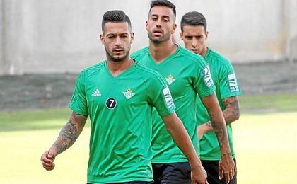 Sergio León, en el entrenamiento de hoy. Sergio León, en el entrenamiento de hoy.