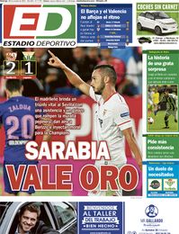 La portada de ESTADIO Deportivo de este domingo La portada de ESTADIO Deportivo de este domingo