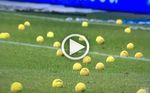En Alemania imitan a los Biris: bolas de tenis como protesta