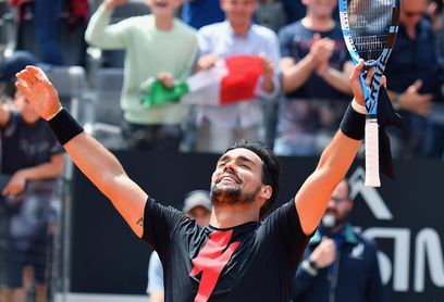 Fognini llega a cuartos por primera vez en Roma y espera a Nadal o Shapovalov Fognini llega a cuartos por primera vez en Roma y espera a Nadal o Shapovalov
