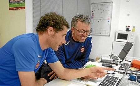 Jordi Balcells y Jordi Guerrero, durante su etapa en el Girona. Jordi Balcells y Jordi Guerrero, durante su etapa en el Girona.