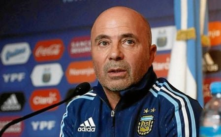 Sampaoli durante una rueda de prensa con la Selección Argentina. Sampaoli durante una rueda de prensa con la Selección Argentina.