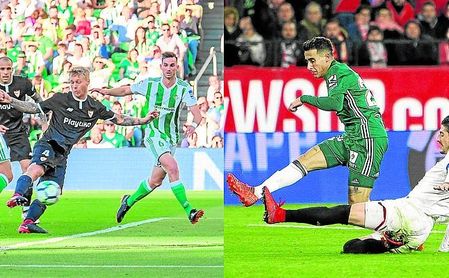 Kjaer y Tello ´mojaron´ en los derbis de la temporada 17/18. Kjaer y Tello ´mojaron´ en los derbis de la temporada 17/18.