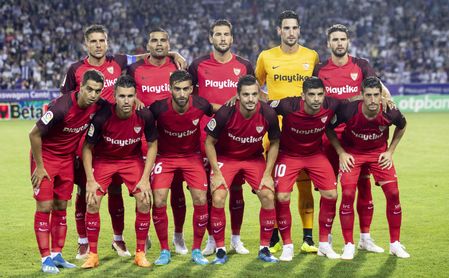 XI inicial del partido que enfrentó al Sevilla con el Újpest. XI inicial del partido que enfrentó al Sevilla con el Újpest.