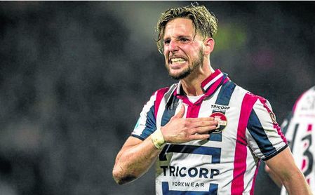Fran Sol celebra uno de los tantos conseguidos con el Willem II. Fran Sol celebra uno de los tantos conseguidos con el Willem II.