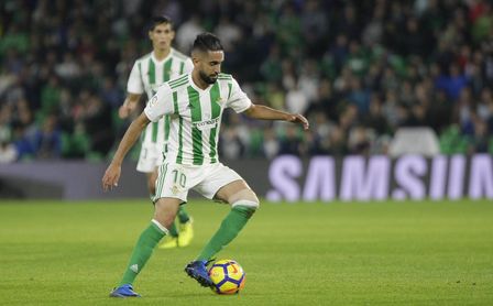 Ryad Boudebouz, durante un partido con el Real Betis. Ryad Boudebouz, durante un partido con el Real Betis.