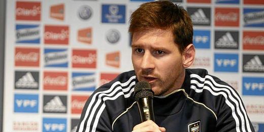 Messi, en una rueda de prensa con la selección argentina. Messi, en una rueda de prensa con la selección argentina.